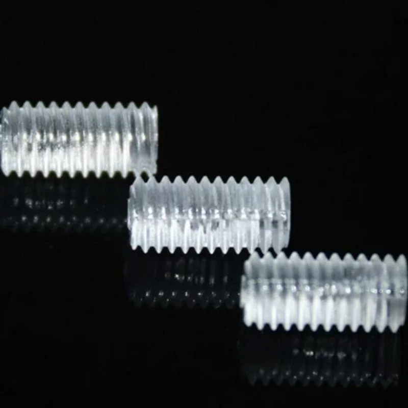 40/50/60/100pcs M3 M4 M5 M6 M8 Transparent Plastic Grub Set Screw Bolt Slotted Set Screw Thread Length 3mm~12mm