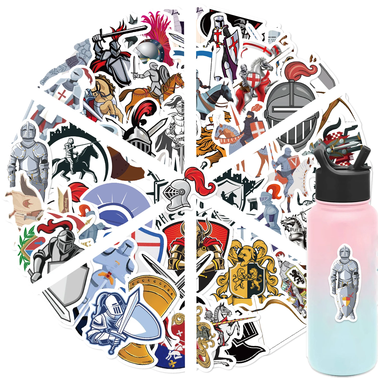 60 قطعة فرسان القرون الوسطى الكتابة على الجدران ملصقات الكتابة على الجدران DIY بها بنفسك الديكور السفر الأمتعة الثلاجة مقاوم للماء الجمالية Kawaii ملصق #6