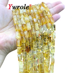 Natural Stone Yellow Citrine 7-8MM Cylinder Loose Spacer Beads for Jewelry Making Diy Earrings Bracelet Accessories Charms