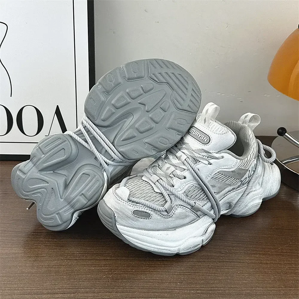 

Chunk Sneakers Women Men Casual Dad Shoes Plus Size 41 42 for Girls Fashion Retro Dirty Shoes Thick Sole Sports Shoes