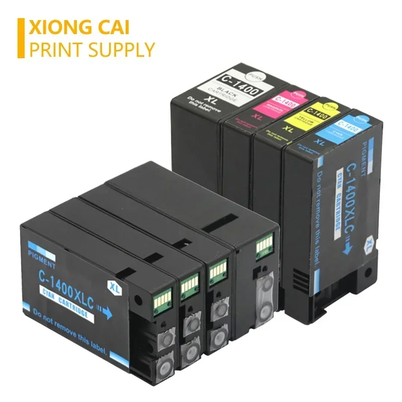 4X kompatybilne wkłady atramentowe XiongCai do drukarek Canon PGI 1400 MAXIFY MB2040 MB2340 MB2140 MB2740 PGI-1400 PGI1400 XL