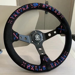 JDM VERTEX suede leather steering wheel 330mm drift wheels