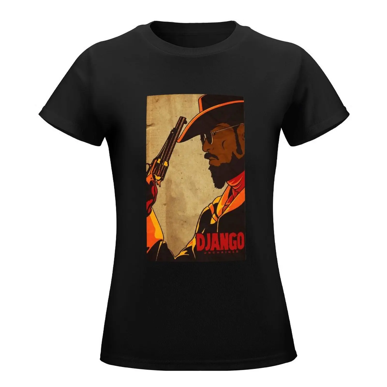 django poster unchained T-Shirt sweat cute tops animal print shirt for girls sports fans t-shirt dress for Women graphic