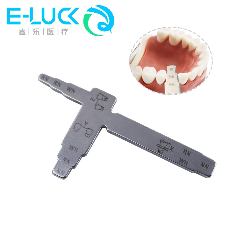 Regla de medición de implantes dentales, medidor de medición de forma de T de acero inoxidable, distancia Interdental, localizador de implantes