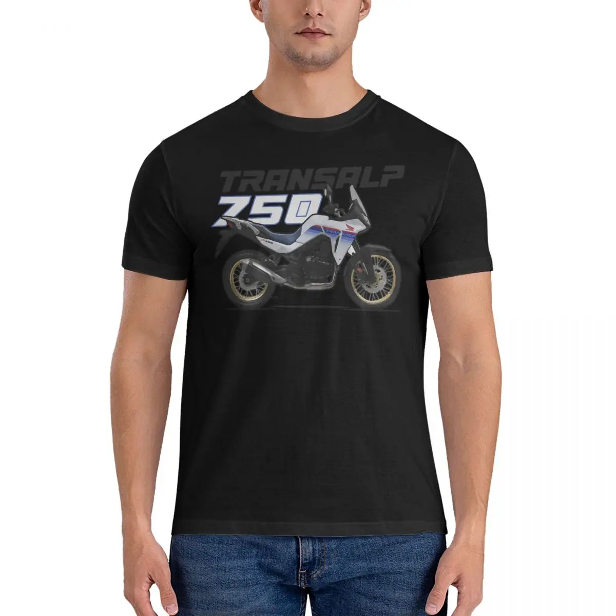 Men's XL750 Transalp T Shirts Motorcycles Moto 100% Cotton Clothing Funny Short Sleeve Crewneck Tee Shirt Printing T-Shirts