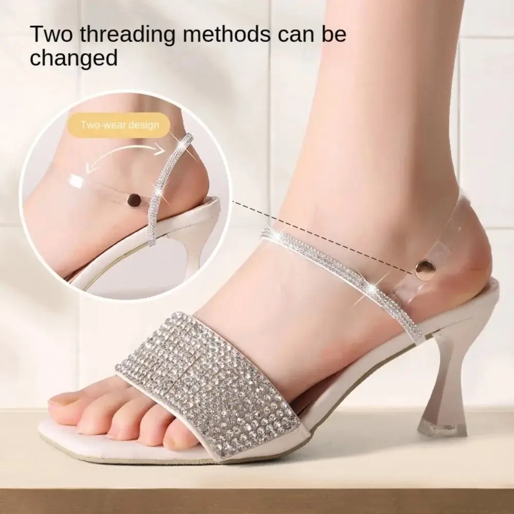 Fashion Ankle Holding High Heels Bands Adjustable Shoe Accessory Heel Shoe Belts Transparent Soft High-heeled Shoelaces Sandal
