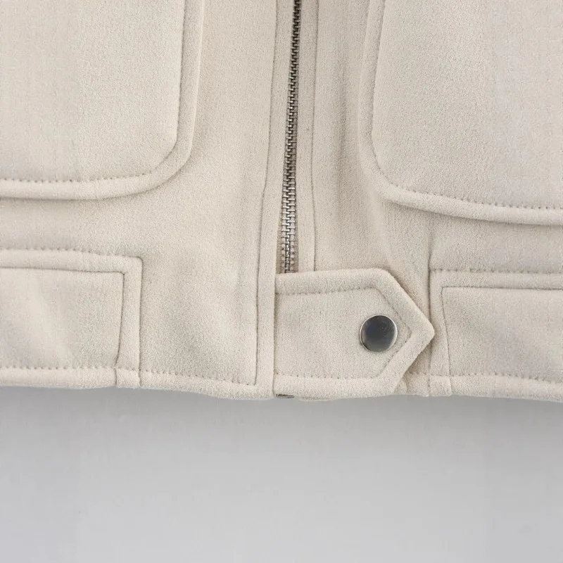 Fall 2025 European and American Lapel Long Sleeve Pocket Design Jacket Baseball Uniform