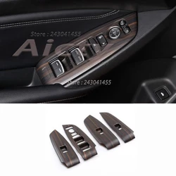 ABS Peach Wood For Honda Accord 2018 2019 2021 2022 Gear Shift Panel Cover Trim Window Switch Lift Panel Frame Sticker Covers