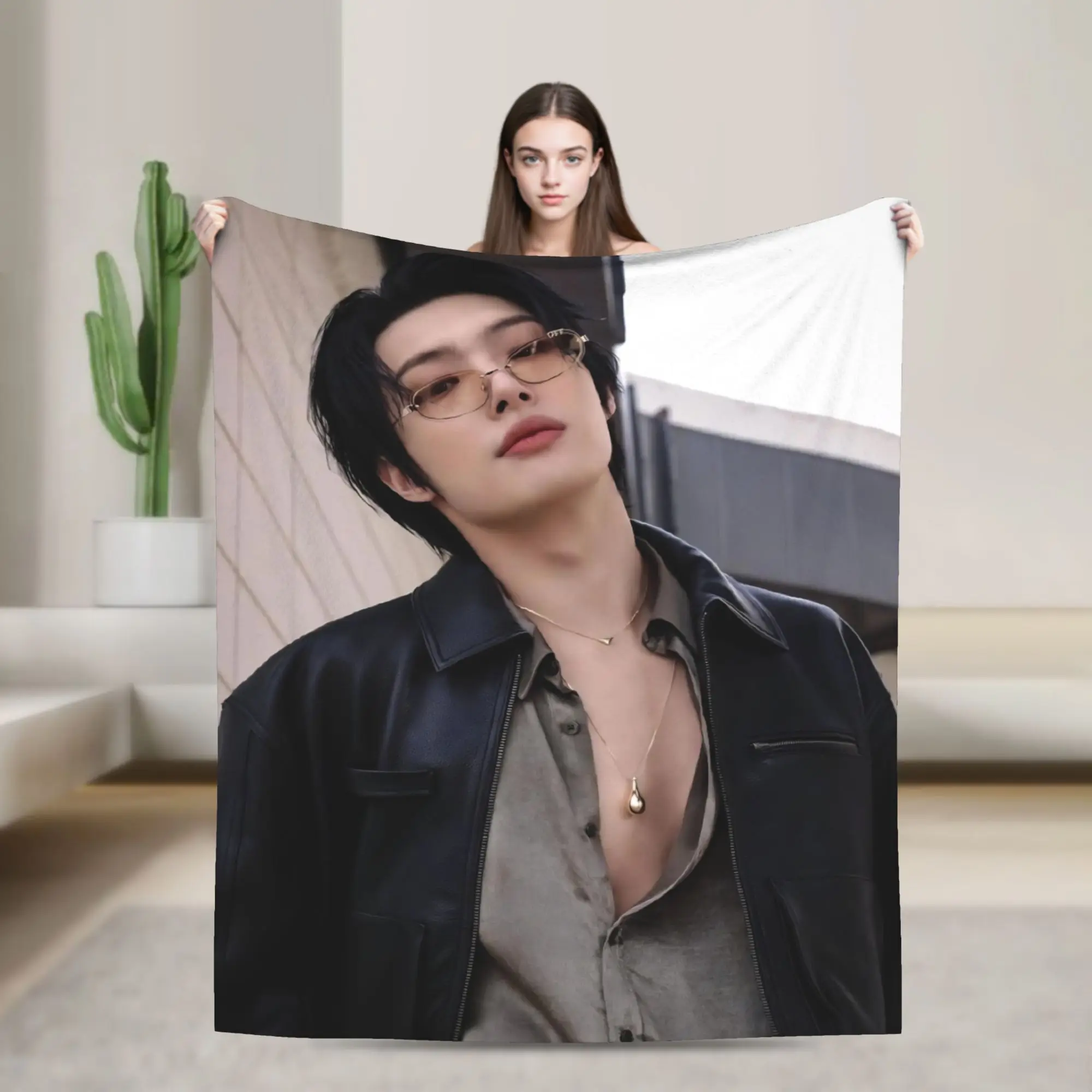 Mingi Kpop Ateez BandBlanket Quality Super Warm  Throw Blanket Winter Kids Bedroom Print Bedspread