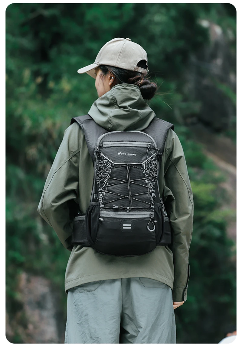 WEST BIKING Fahrradrucksack 16L Große Kapazität Outdoor Sport Klettern Wandern Fahrradtasche Ultraleichter Reise-Hydrations-Rucksack – Detail 19
