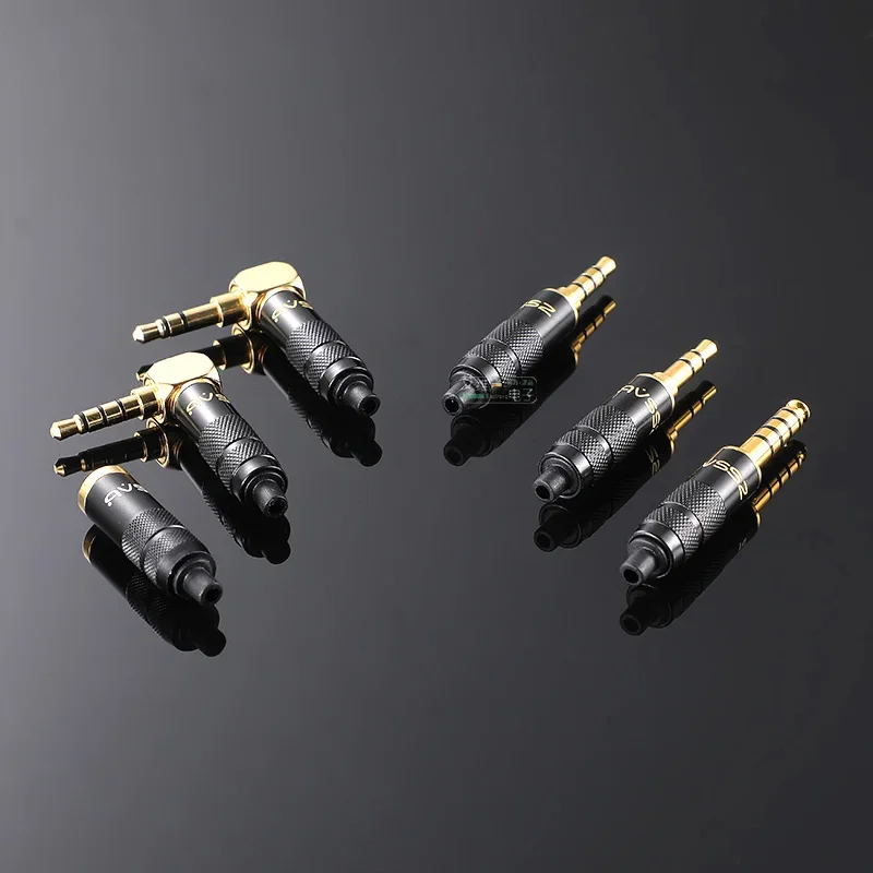 1Pcs mesh flower matte black silver 3.5 plug 2.5mm headphone upgrade cable 4.4 balanced gold-plated welding fever plug HiFi