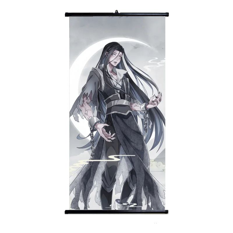 Anime Grandmaster of Demonic Cultivation Cosplay Hang A Picture Solid Wood Hanging Shaft Gift Decorative  Cloth Poster