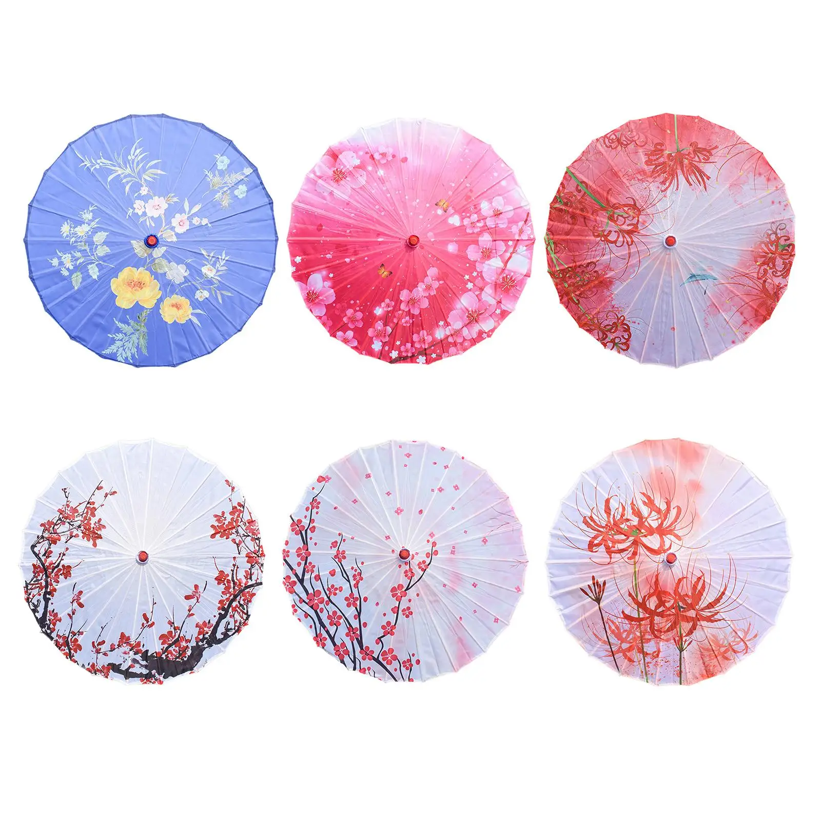 Chinese Umbrella Printed Silk Umbrella Silk Cloth Women Umbrella for Village Scenery Music Festivals Wedding Performance Events
