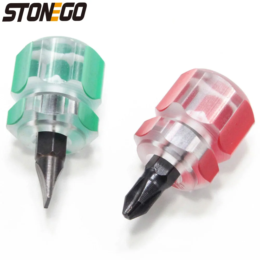 

STONEGO 1PC Screwdriver Mini Small Portable Phillips/Slotted Screwdriver Transparent Handle Repair Hand Tools