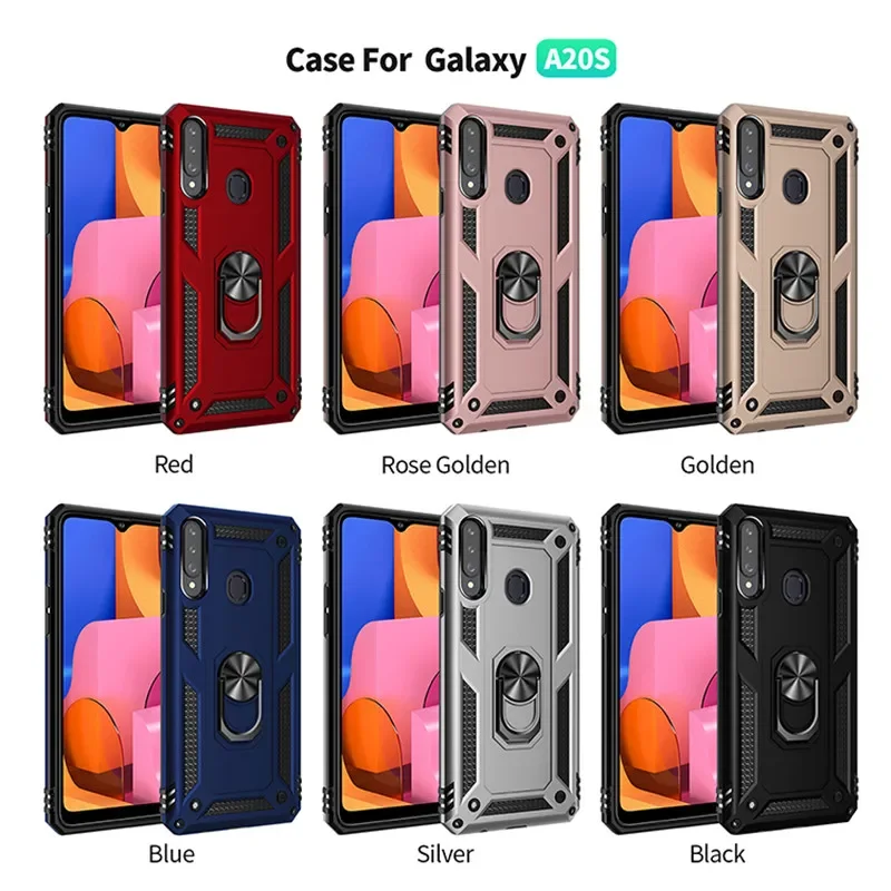 For Samsung Galaxy A10 A20 A30 A40 A50 A70 A10E A20E Armor Car magnet Case For A10S A20S A30S A01 A11 A21 A31 A41 A51 A71 5G