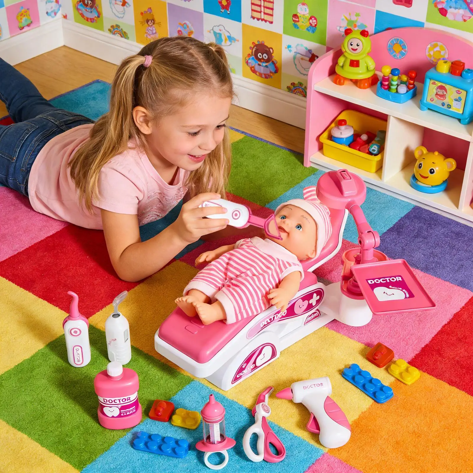 Kids Dentist Kit Fun Realistic Pretend Development Toys Realistic Doctor Kit For Classroom Kindergarten School Elementary Party