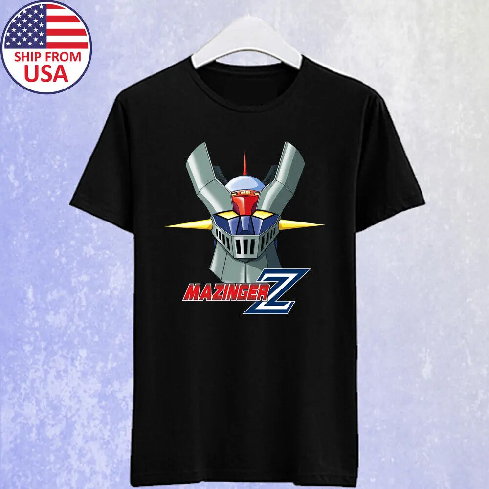 Mazinger-Z Head Anime Robot Men's Black T-shirt Size S-5XL