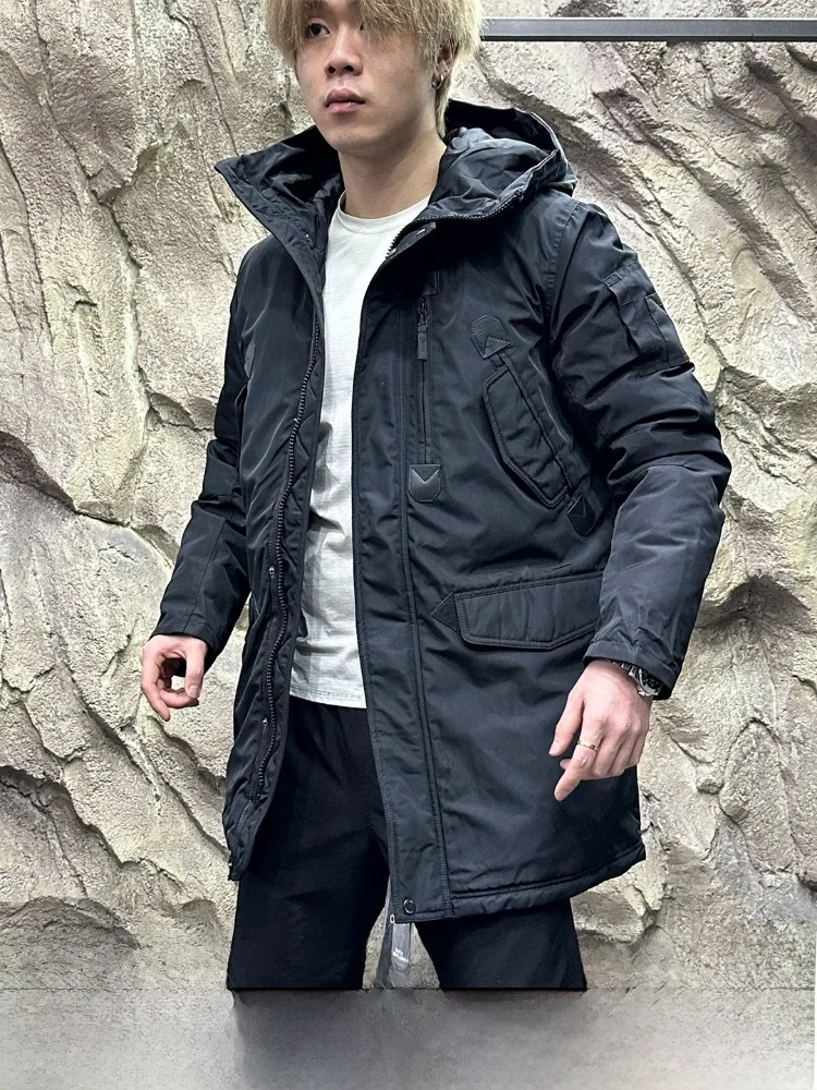 

Heavyweight Winter Hooded Jacket Warmth Insulation Windproof Long Cotton Coat Eastern Europe Style Cleanfit Standard Youth Ca...