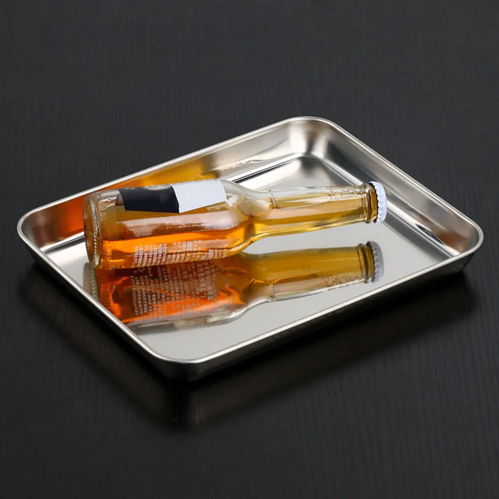

Stainless Steel Tray Buffet Serving Plate Roast Meat Pan Thickened Large Capacity Food Storage Tray Snack Dessert Dish