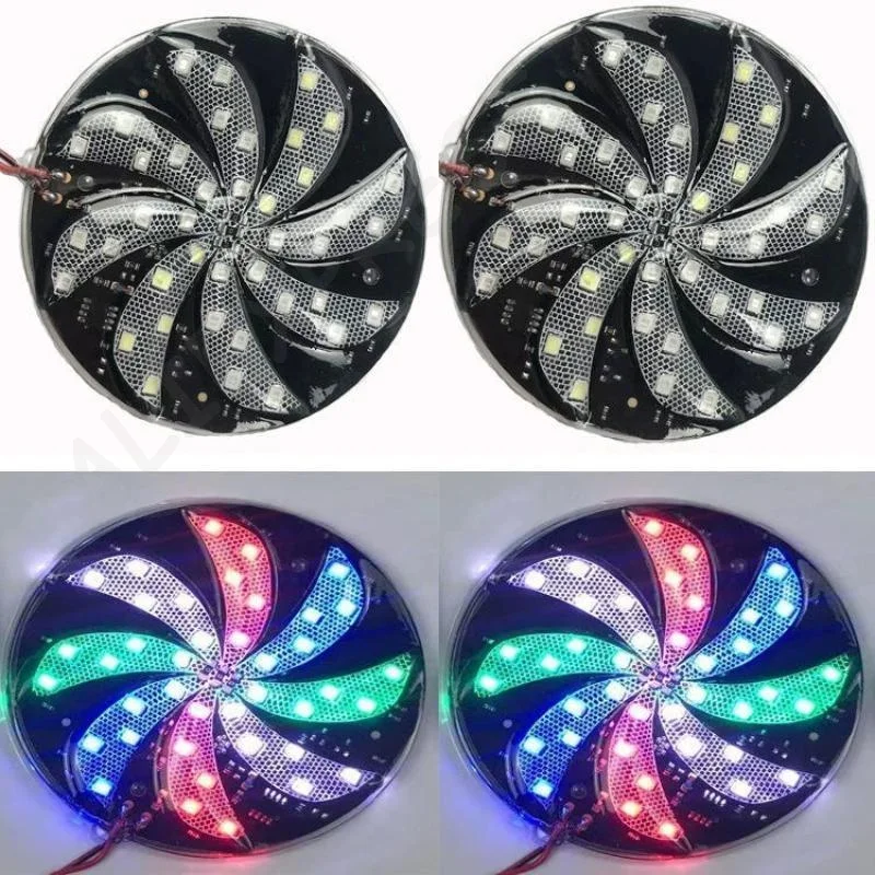 12V Fire Wheel Lights Colorful Modified Windmill Lights Motorcycle Car LED Strobe Light Car Styling Atmosphere Lamp Flash Lamp
