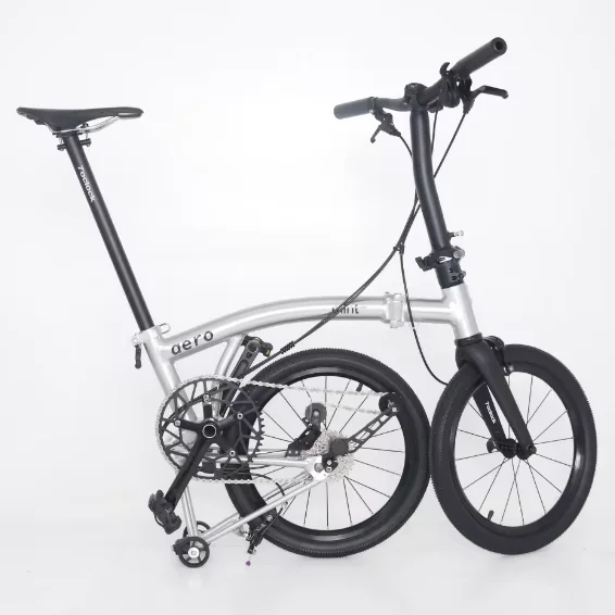 Tri-fold bike 16-inch 7-speed aluminum alloy frame carbon fiber fork wide tire folding bike
