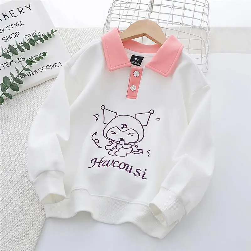 Hot New Hello Kitty Sanrio Girl Shirt Kuromi Kawaii Children Spring Autumn Leisure Time Sweater Hoodie Comic Cartoon Gift