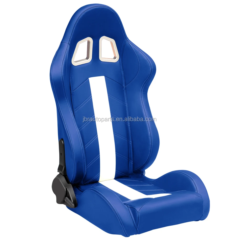 1045 Blue PVC Leather Universal Vehicle Slider Simulator Gaming Station Adjustable Sim Bucket Racing Seats