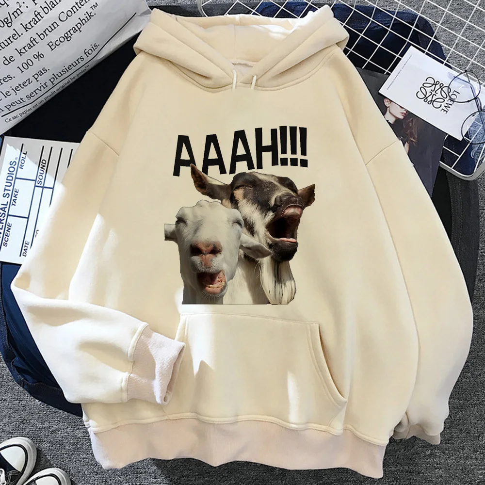 

Screaming Goat hoodie printed design graphic kawaii anime sweater athleisure tracksuits sweatshirts trendy graphic youthful