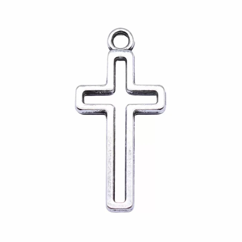 500 Stück antiksilberfarbene Kreuz-Anhänger, 23 x 11 mm, DIY-Armbänder, Ohrringe, Schmuckherstellung # 4206 – Detail 4
