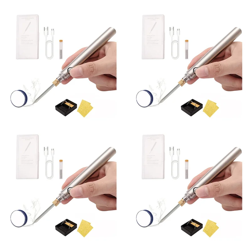 

EYFL-4X 5V 15W USB Cordless Soldering Iron Kit 1100Mah Wireless Rechargeable Battery Powered, Charging Welding Repair Tool