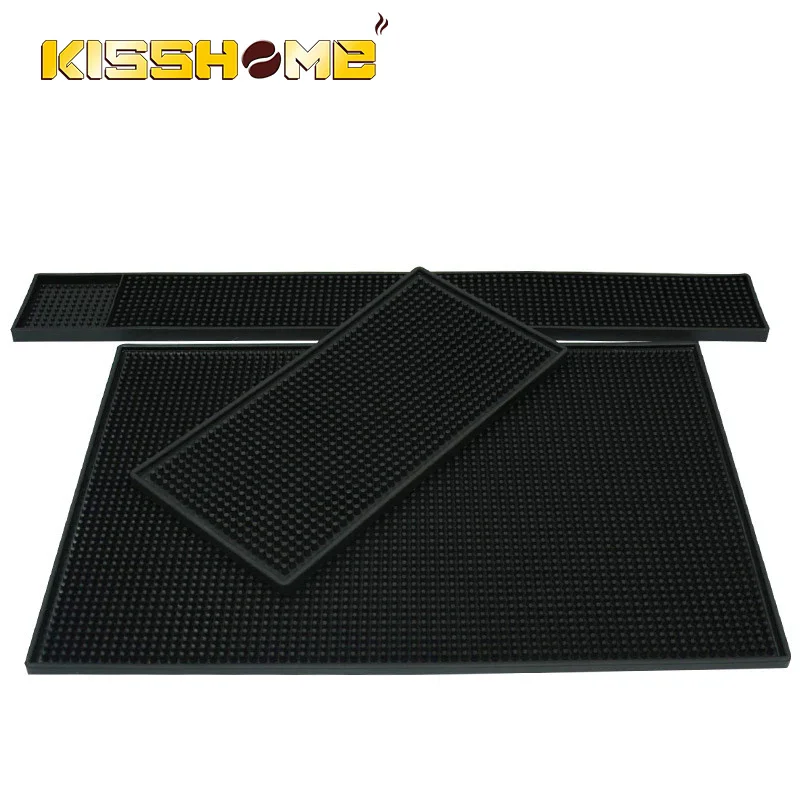 Coffee Bar Mat Rubber Anti-Slip PVC Pad Drip Mats Waterproof Heat Resistant Durable Drain Kitchen Placemat Barista Accessories