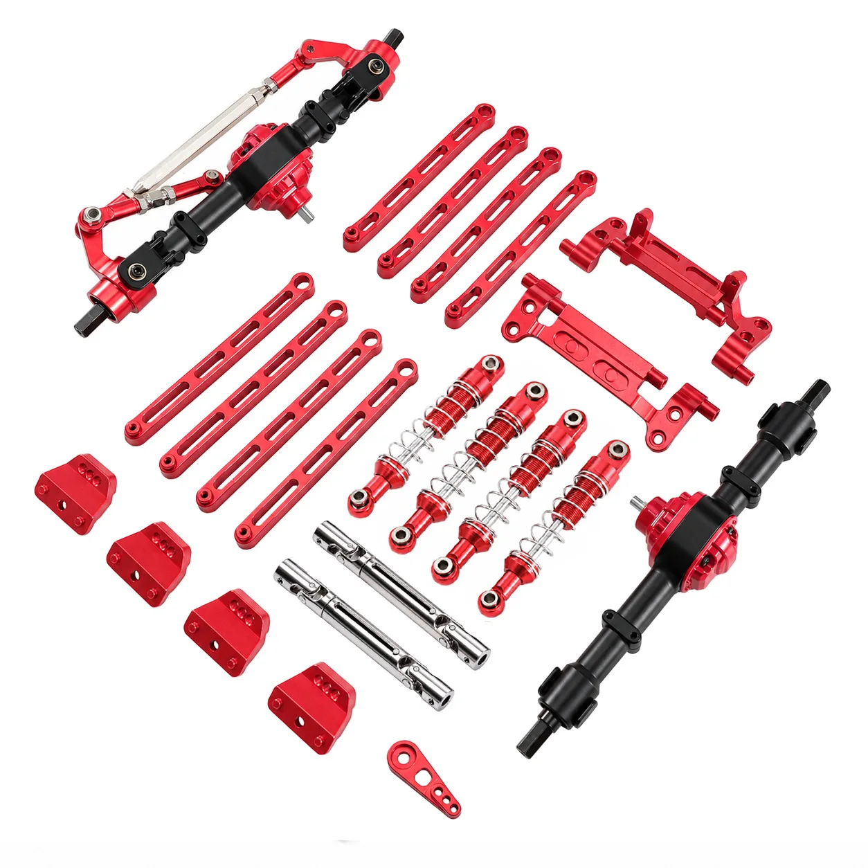 Full Metal Upgrade Kit Oil Shock Absorber Front Rear Portal Axle Tie Rod CVD Drive Shaft For MN MN300 MN78 RC Crawler Truck