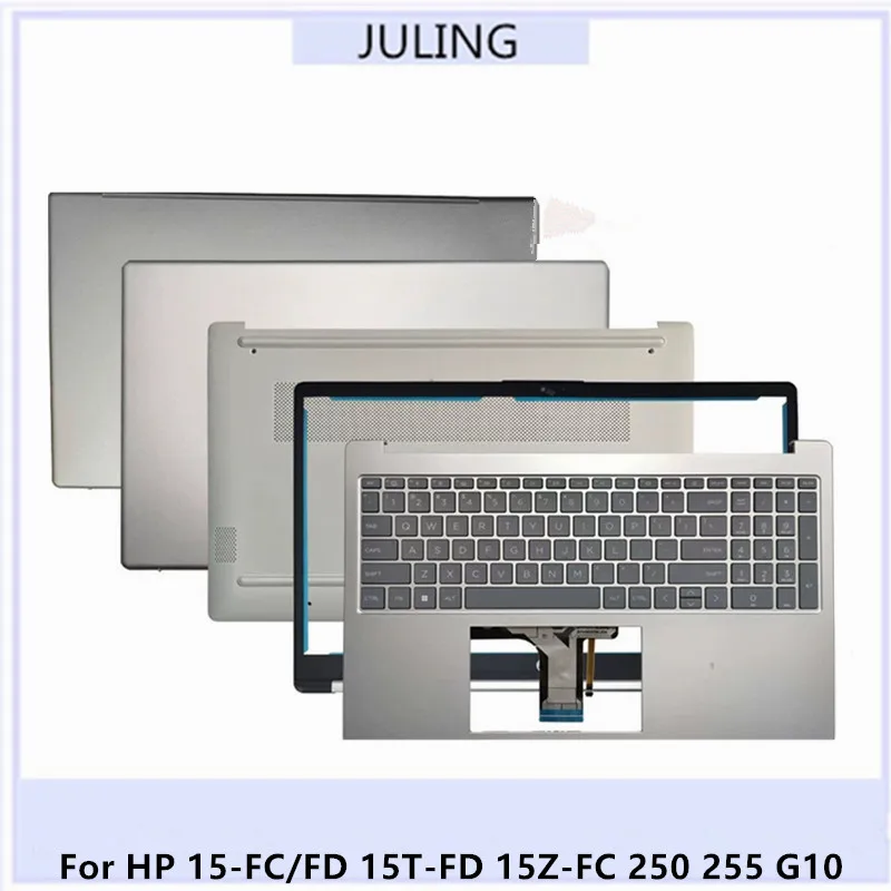 For HP 15-FC/FD 15T-FD 15Z-FC 250 255 G10 Laptop LCD Back Top Cover/Front Bezel/Palmrest Assembly with Keyboard