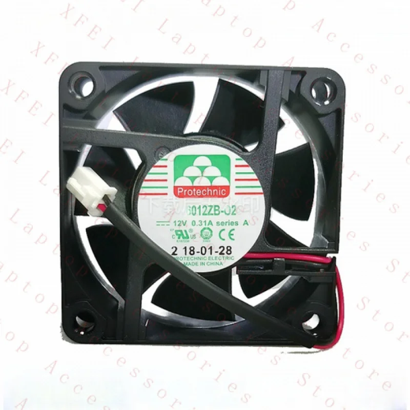F for MAGIC MGA6012ZB-O25 DC12V 0.31A 6cm 6025 2-Wire Dual Ball Cooling Fan