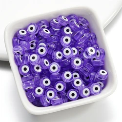 30pcs/Lot 4x7mm Oval Beads Evil Eye Acrylic Spacer Beads for DIY Bracelet Necklace Jewelry Making Accessories Supplies