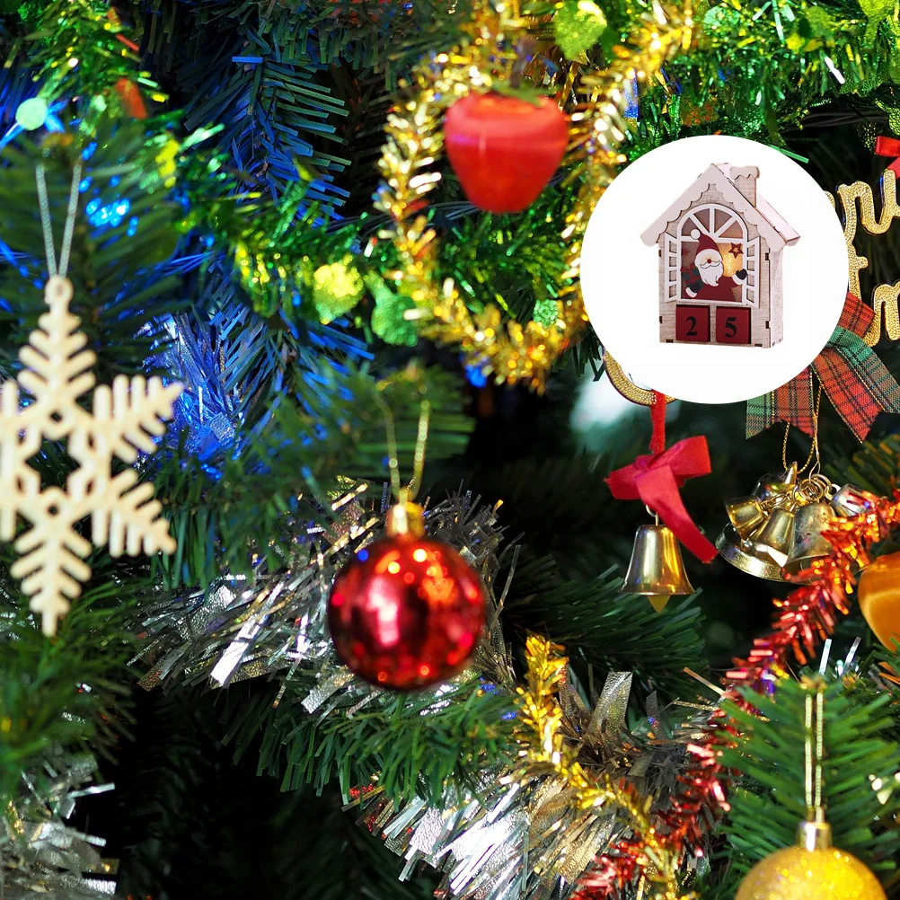 

Wooden Ornaments Christmas Decoration Perpetual Calendar Block Desk Countdown Elder