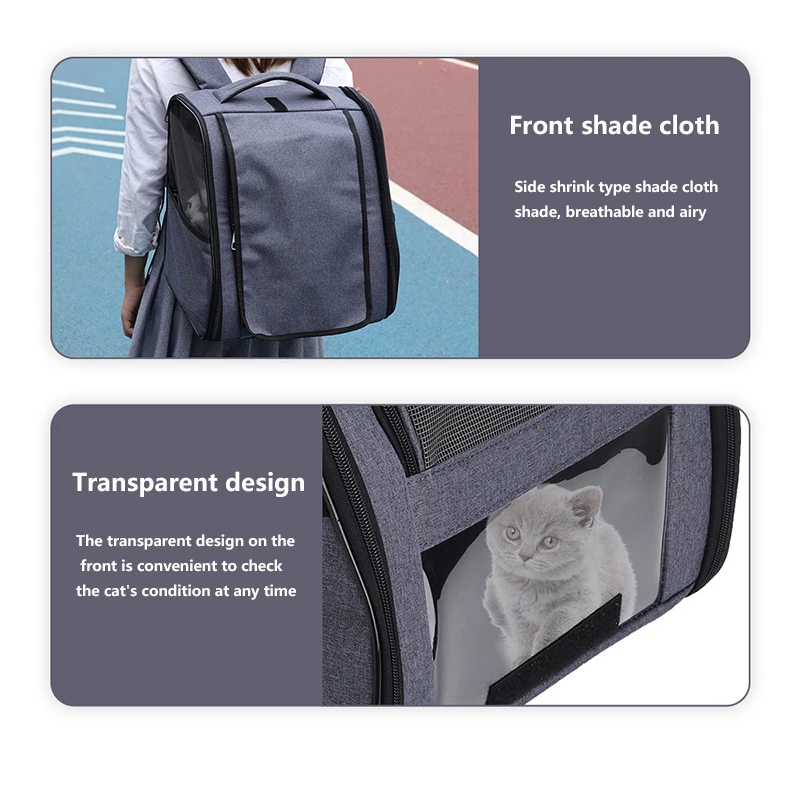 Imagem -03 - Gato Mochila Portadores para Animais de Estimação Portátil para Gatos e Cães Pequenos Respirável Dobrável Viajar Portadores para Animais de Estimação com Bolsos Laterais