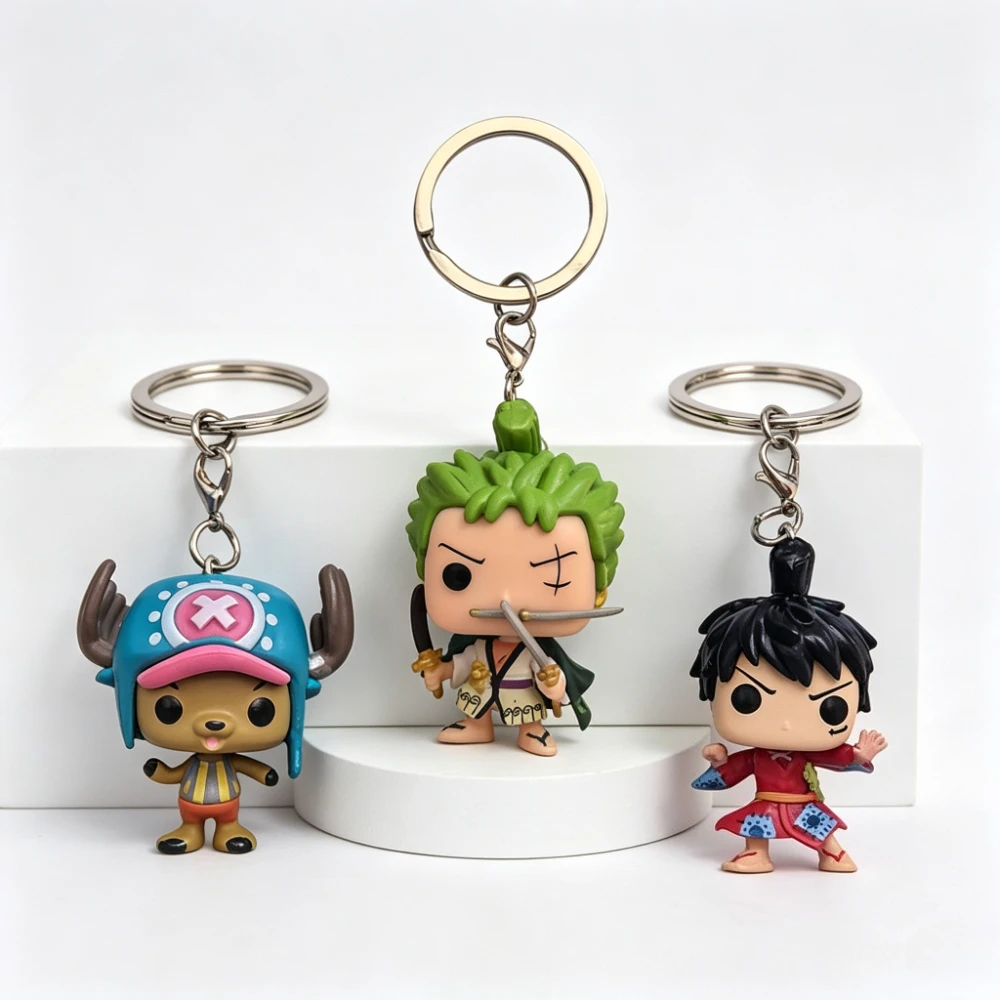 Anime Wano Country Figur Schlüsselanhänger Luffy Roronoa Zoro Tony Chopper Anhänger Schlüsselring Rucksack-Hängedekoration – Detail 1