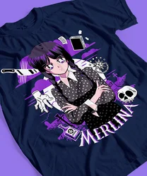 Maglietta Anime giapponese unisex Merlina Addamms Serie Netflix