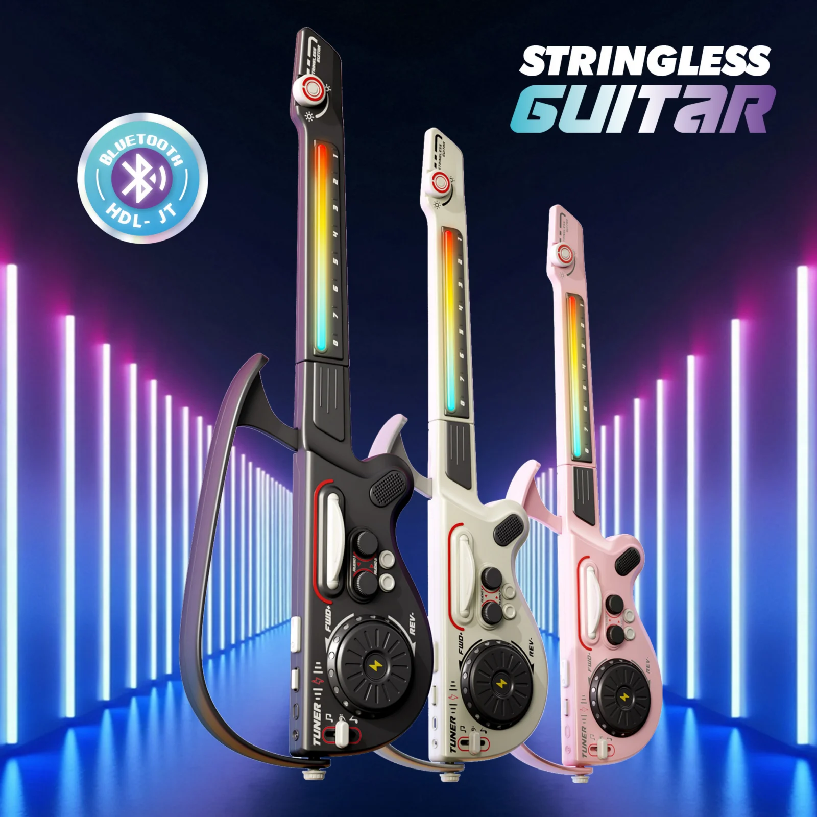 Stringless Electric Guitar Bluetooth DJ Guitar Beginners Smart Foldable Guitar Children's Student Perform Electronic Guitars