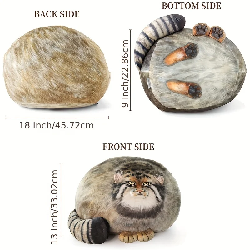 Adorable Pallas Cat Plush Body Pillow Perfect for Kawaii Throw Pillows for Pets Lovers! Christmas New YearGift Room Decor