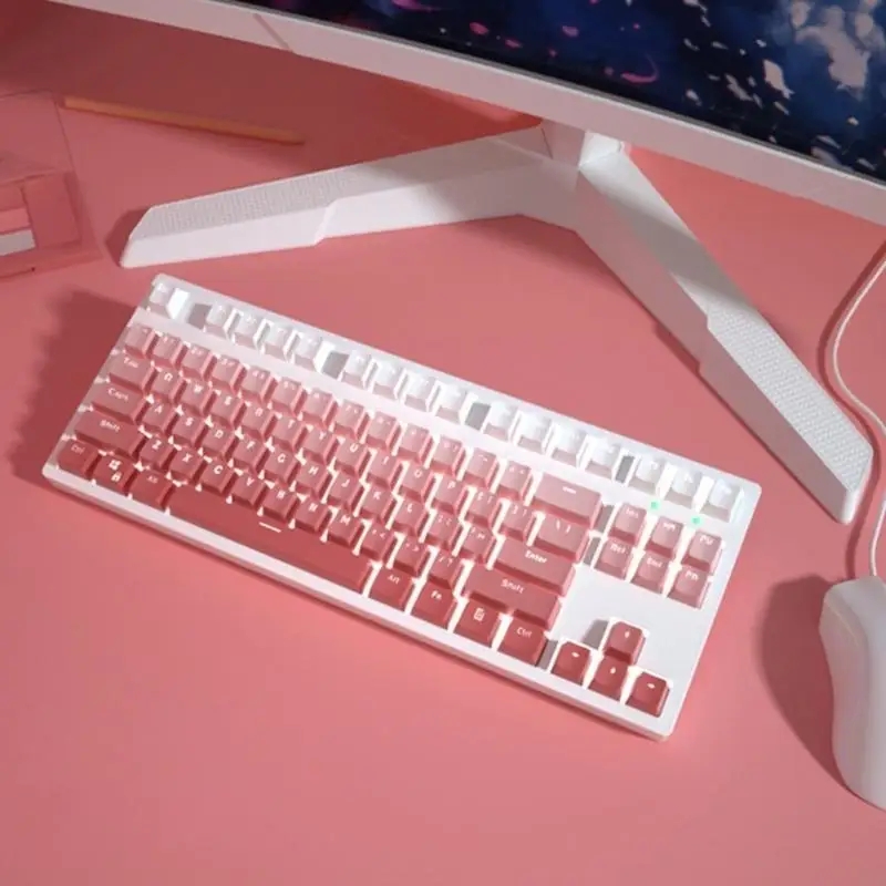 

X6HA 104 Keycaps Translucent Double-Shot PBT Keycaps Backlit ForCherry Mechanical Keyboard Switches 61 87 104 Compatible