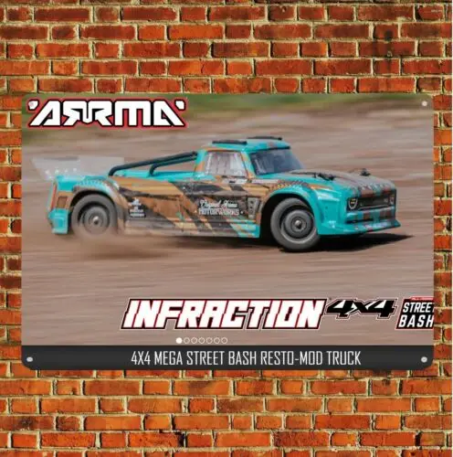 Metal Poster Rc Car Tin Sign Plaque Arrma Infraction 4x4