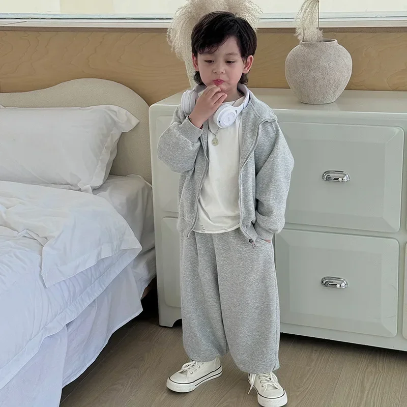 

Children Clothes Boy Sports Set 2024 New Korean Style Handsome Autumn Hoodie Loose Casual Pants Boys Casual Two-piece Set