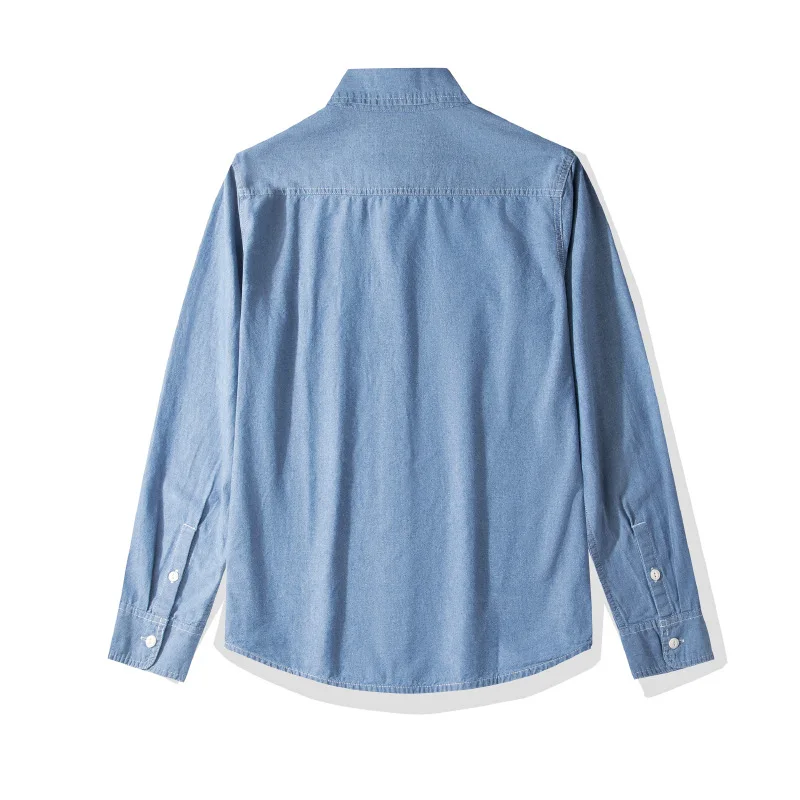 OKONKWO Jugend-Chambray-Oxford-Langarmhemd im europäischen Stil, Outdoor, Trekking, Klettern, Reisen, Sport, Western-Bluse, Arbeitskleidung – Detail 18