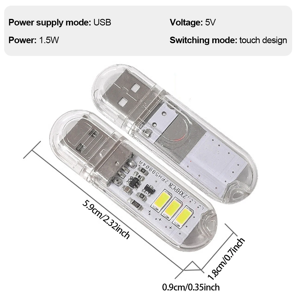 Mini Lampada USB Con 6 LED E Touch Switch – Per Notebook, PC E Lettura