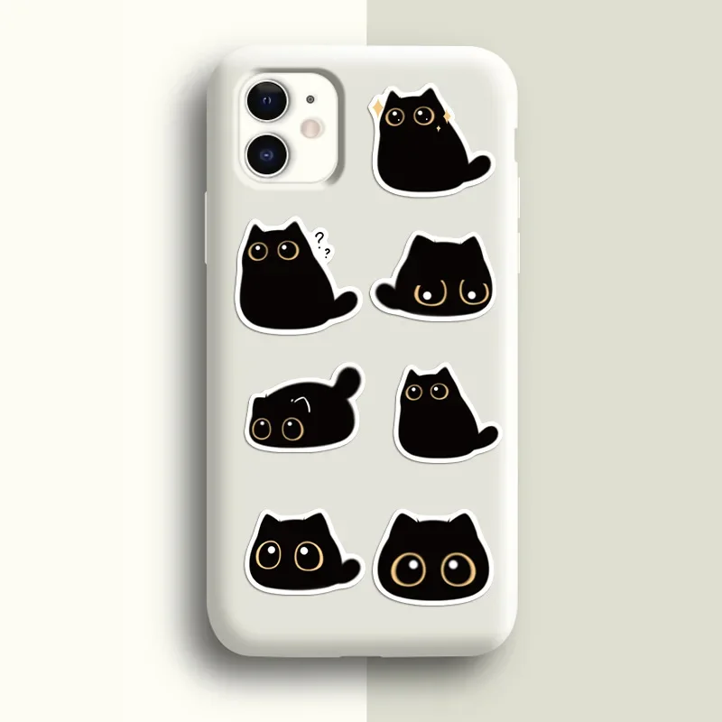 10/40pcs niedliche schwarze Katze wasserdichte Graffiti Aufkleber ästhetische dekorative Gepäck Laptop Tasse Telefon Tagebuch Sammelalbum Kinder Aufkleber