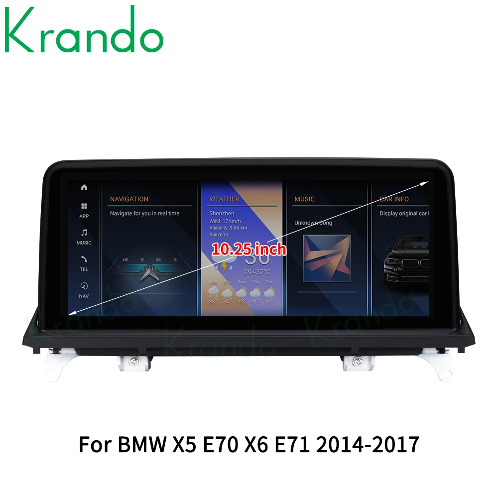 Krando 10.25'' Android Auto Radio For BMW X5 E70 X6 E71 F15 2007 - 2019 Car Radio Wireless Carplay DVD Screen Mirroring