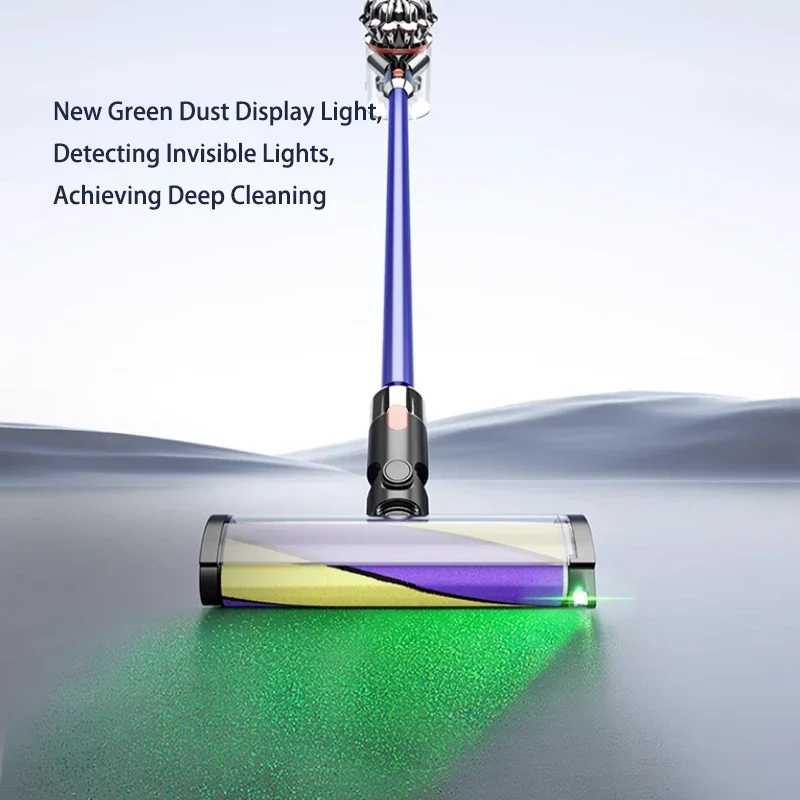 رأس فرشاة ناعمة مطورة لـ Dyson V6 V7 V8 V10 V11 V15 V10 Slim V12 مكانس كهربائية لاسلكية رفيعة مع ضوء LED أخضر للمنزل