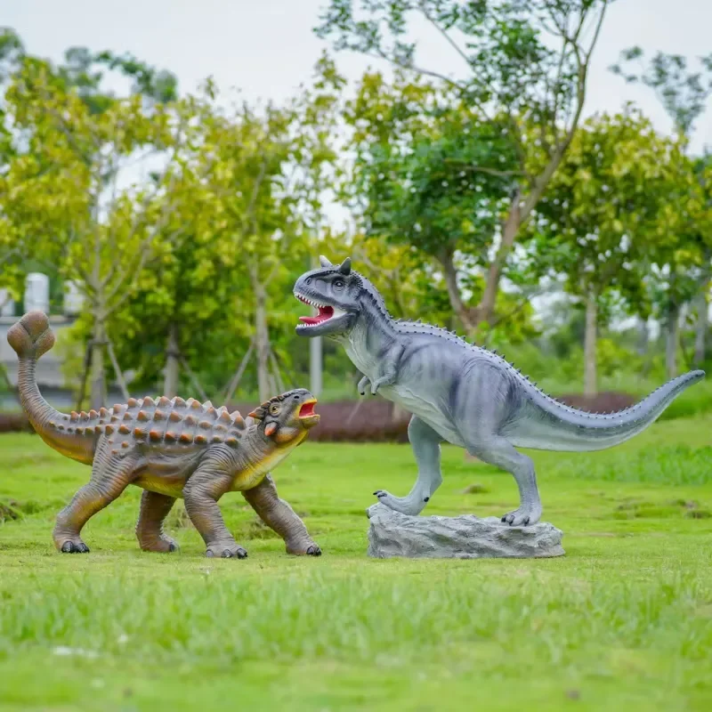 Outdoor Life Size Dinosaur Statue Fiberglass Animal Decoration Theme Park Zoo Landscape Decoration Large Dinosaur Sculptures